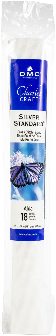 Charles Craft Silver Label Aida 18 Count 15"X18" Soft Tube-White